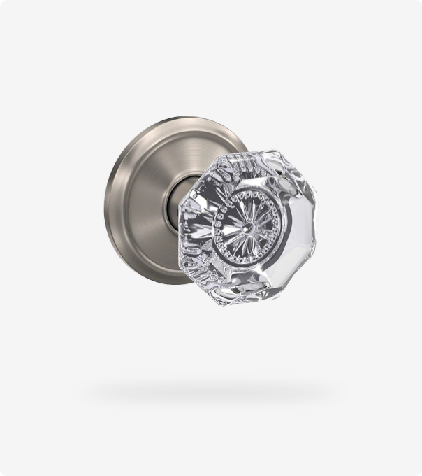 Traditional style knobs with crystal holder