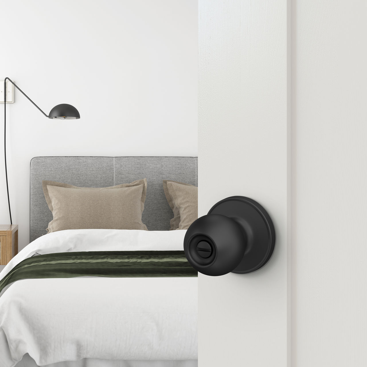 Schlage Home Essentials Jannell Bed and Bath Locking Door Knob