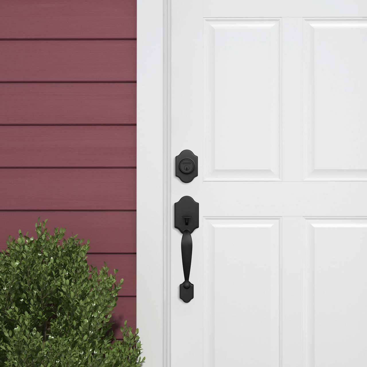 Schlage Home Essentials Nobleton Single Cylinder Handleset and Marwood Knob