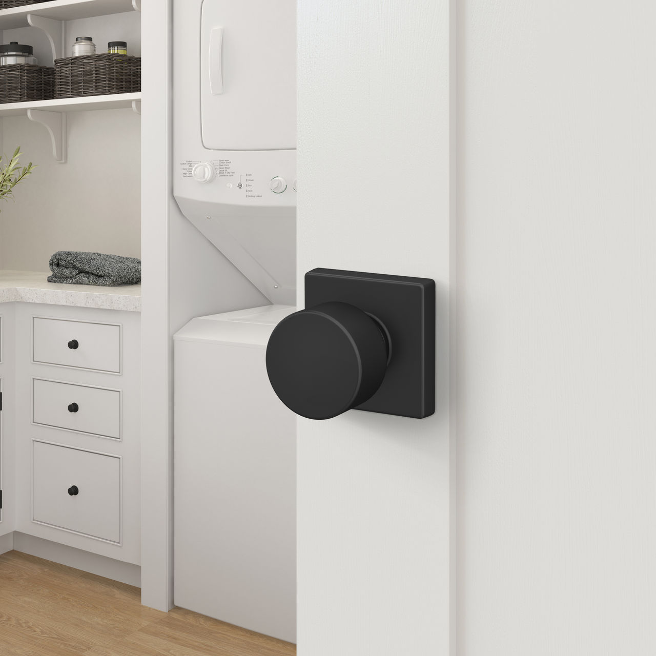 Schlage Home Essentials Serrure de couloir et de placard à bouton Realm avec garniture Crawley