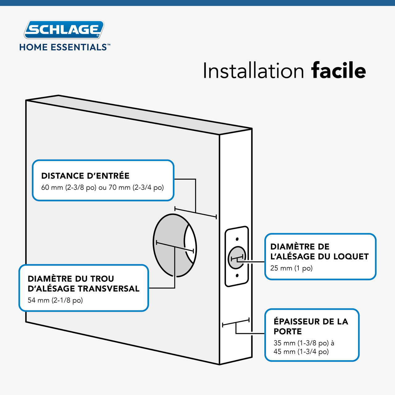 Schlage Home Essentials Serrure de chambre et de salle de bain à levier Hendrix