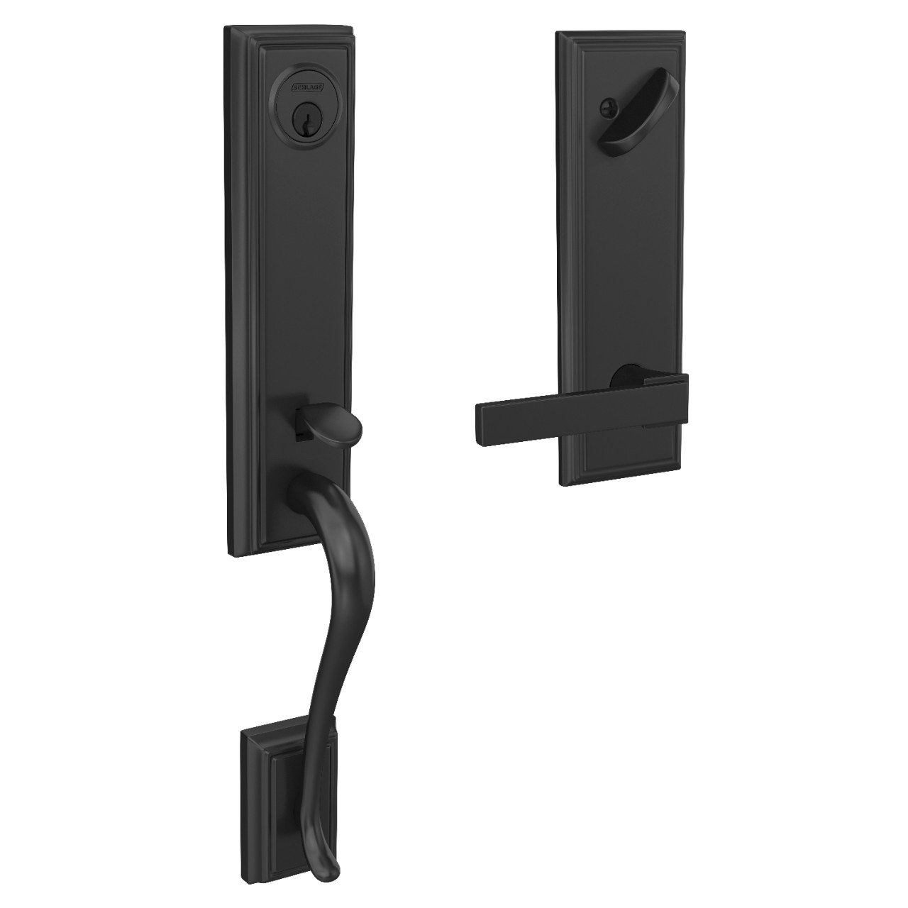 Custom 3/4 Trim Single Cylinder Handleset and Northbrook Lever with Addison Trim