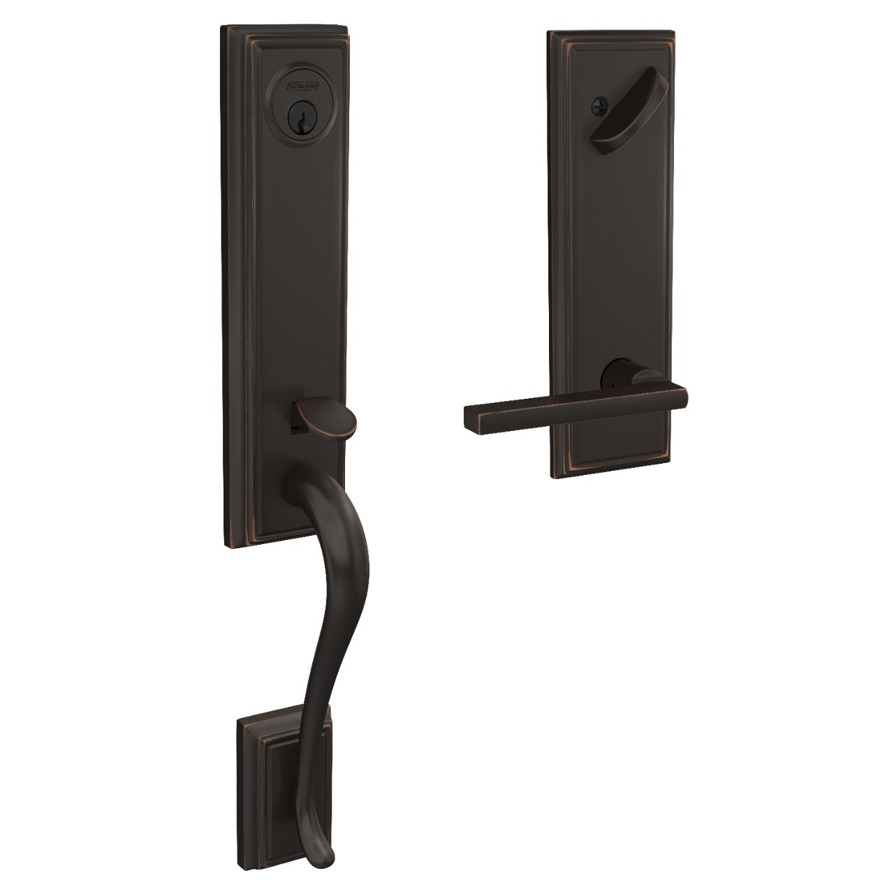 Custom 3/4 Trim Single Cylinder Handleset and Latitude Lever with Addison Trim
