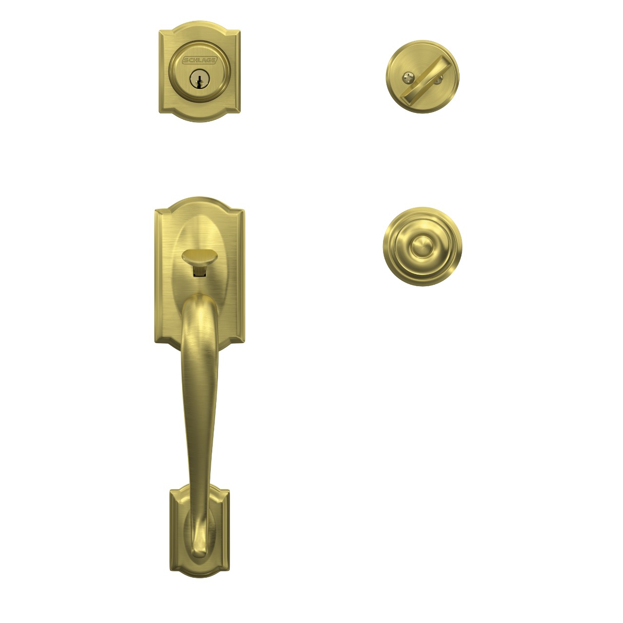 Custom Single Cylinder Handleset and Georgian Knob with Alden Trim