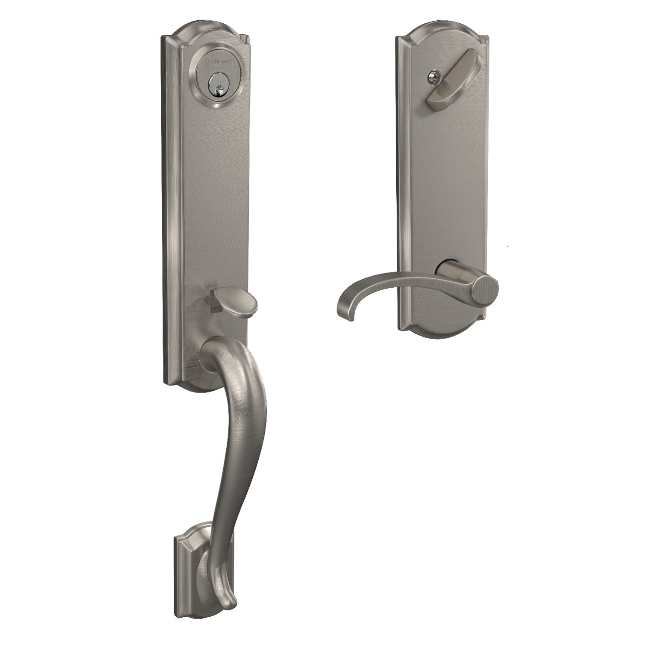 Custom 3/4 Trim Single Cylinder Handleset and Whitney Lever with Camelot Trim