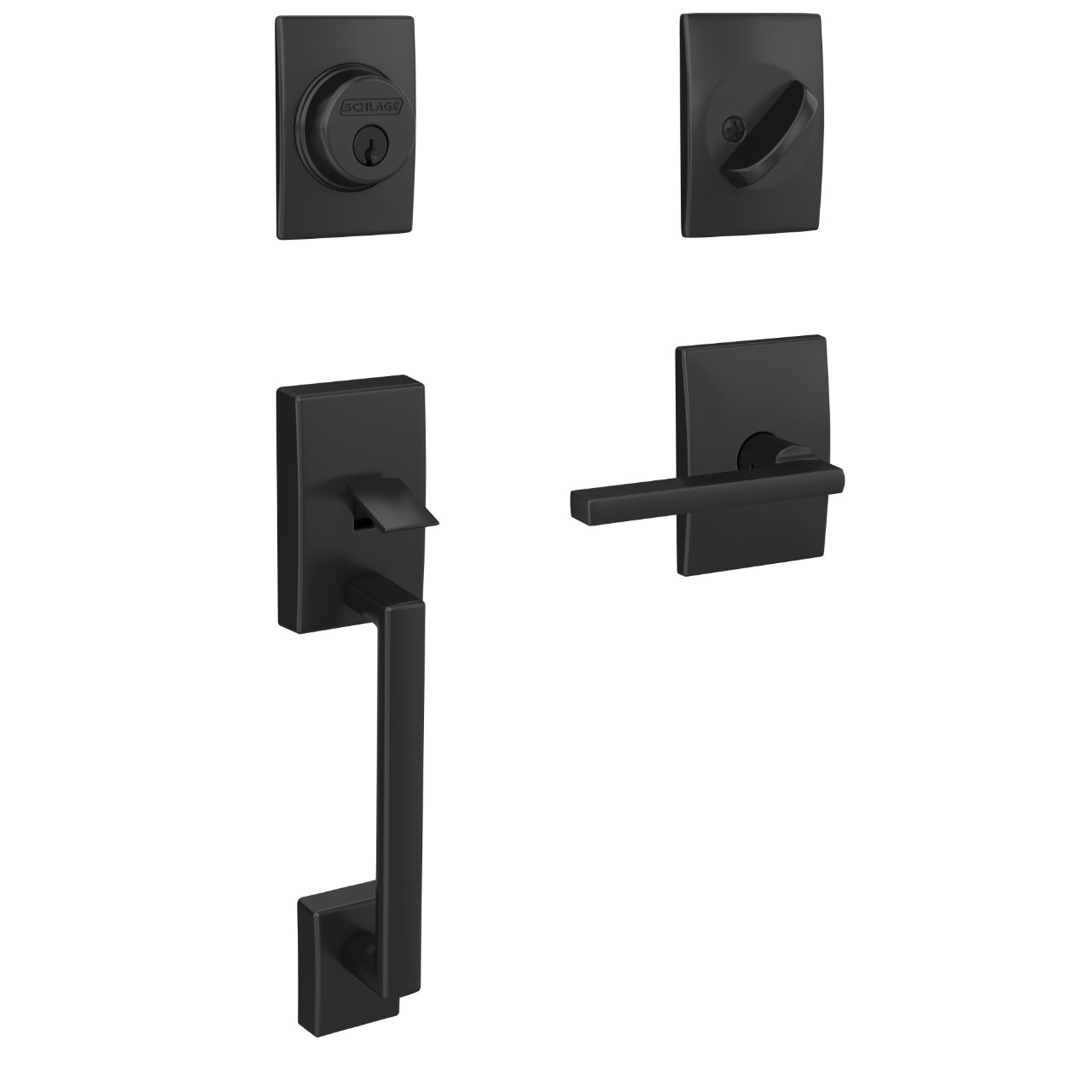 Custom Single Cylinder Handleset and Latitude Lever with Century Trim