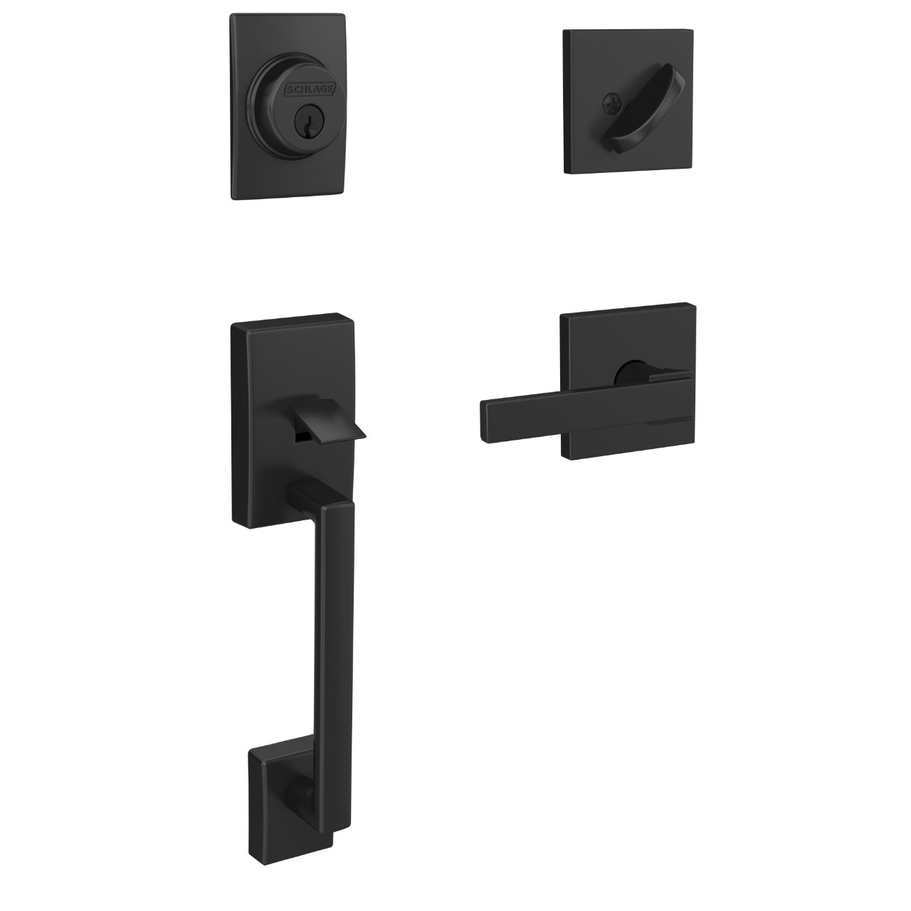 Custom Single Cylinder Handleset and Northbrook Lever with Collins Trim