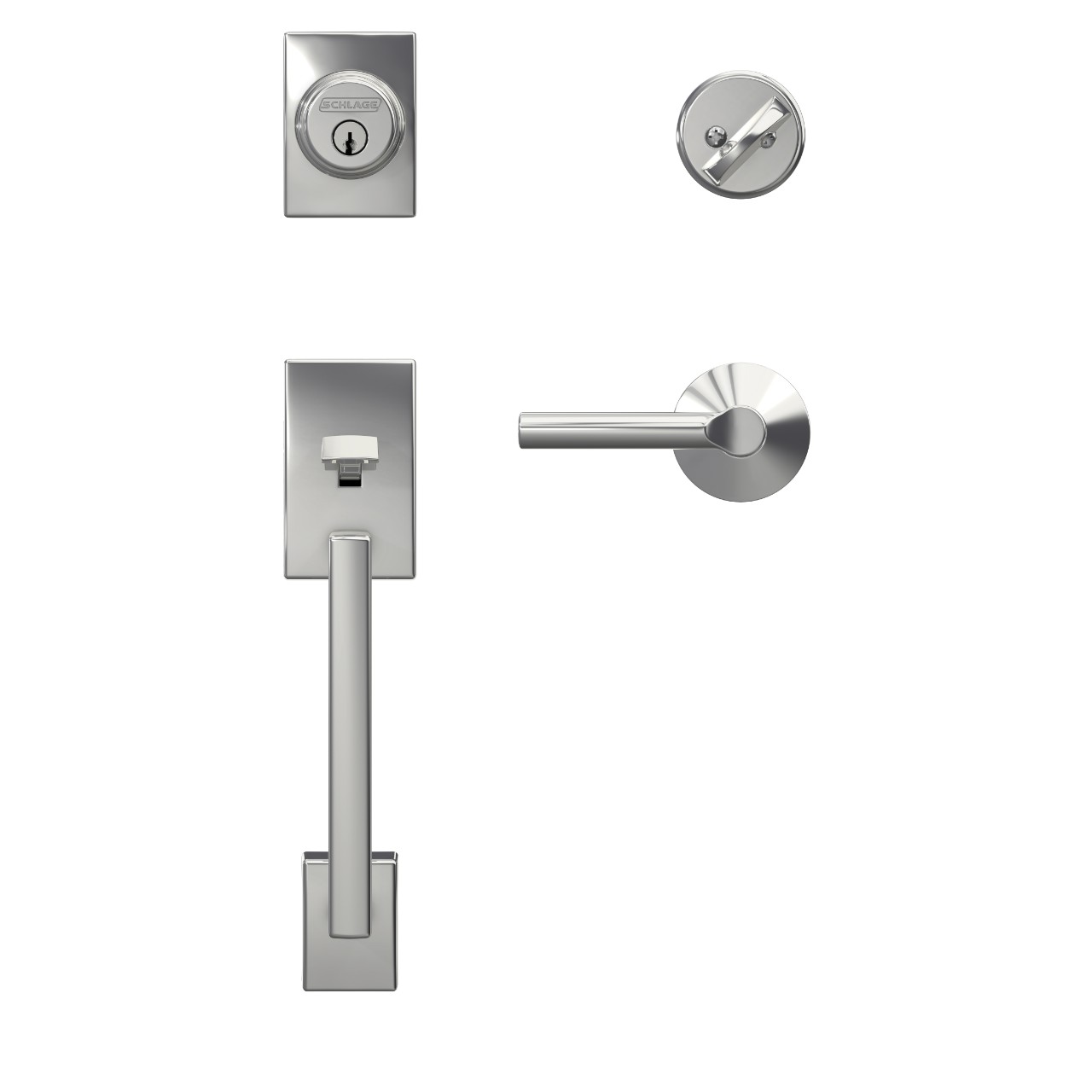 Custom Single Cylinder Handleset and Broadway Lever with Kinsler Trim