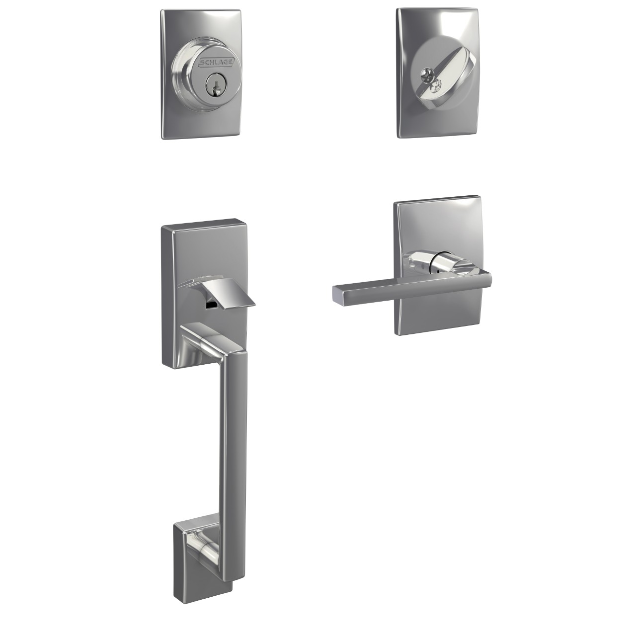 Custom Single Cylinder Handleset and Latitude Lever with Century Trim