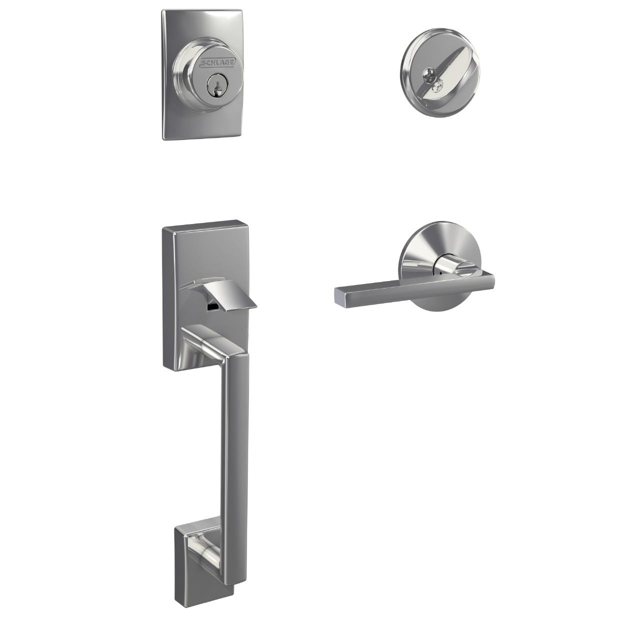 Custom Single Cylinder Handleset and Latitude Lever with Kinsler Trim