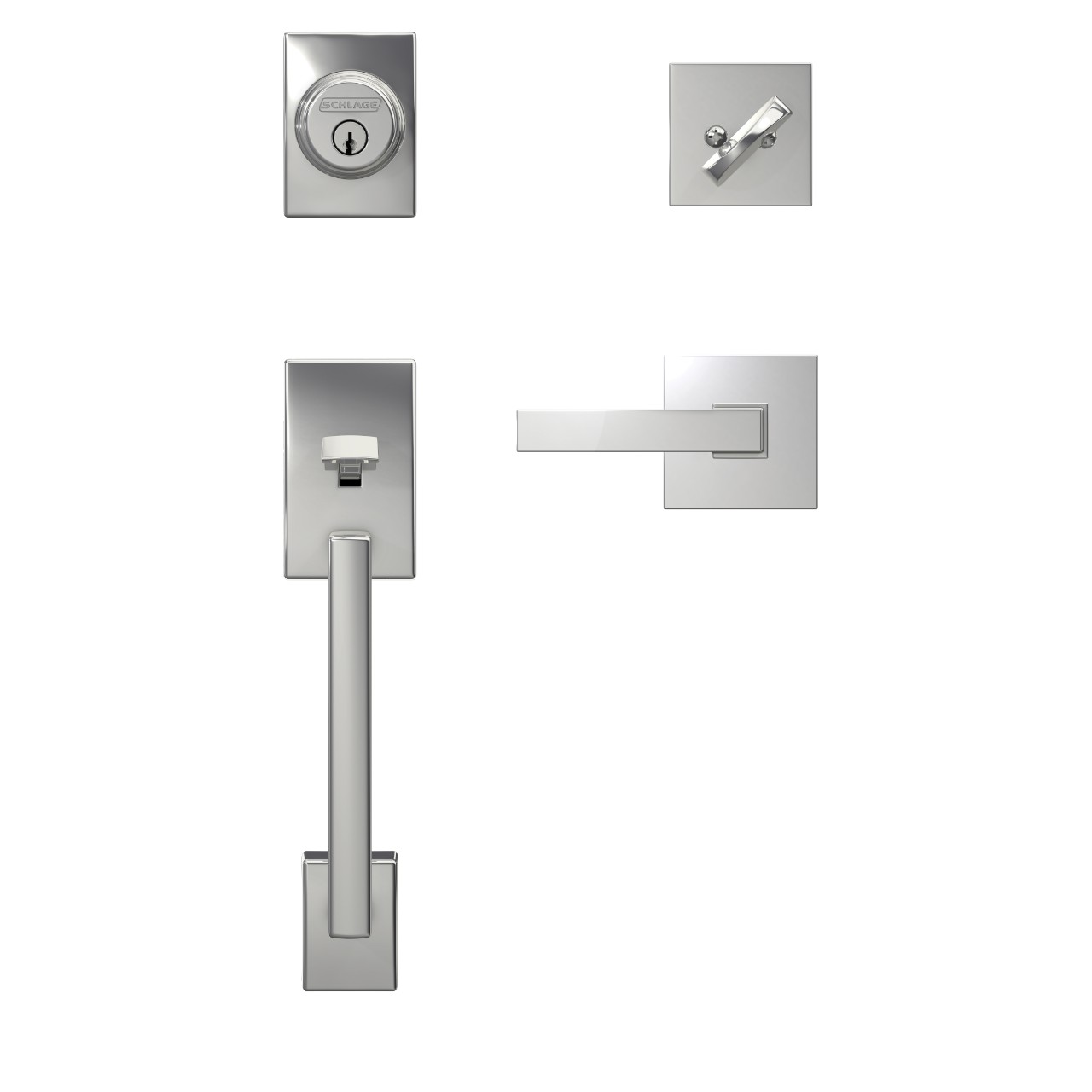 Custom Single Cylinder Handleset and Northbrook Lever with Collins Trim