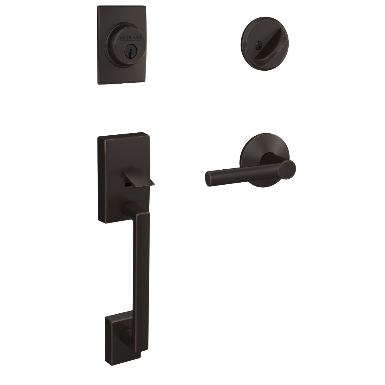 Custom Single Cylinder Handleset and Broadway Lever with Kinsler Trim