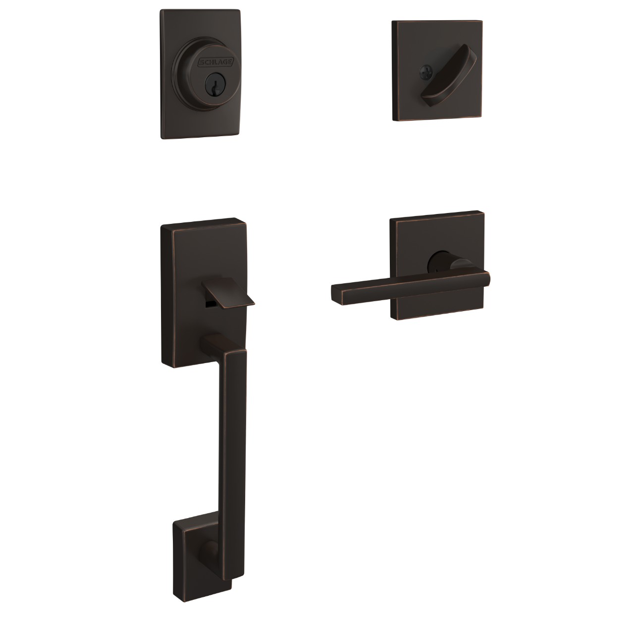 Custom Single Cylinder Handleset and Latitude Lever with Collins Trim