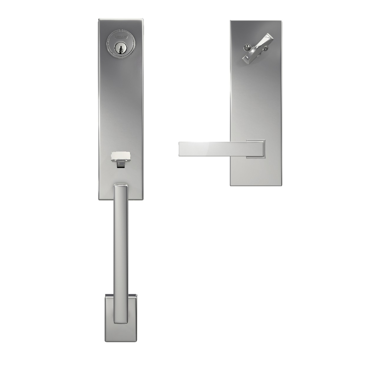 Custom 3/4 Trim Single Cylinder Handleset and Northbrook Lever with Century Trim