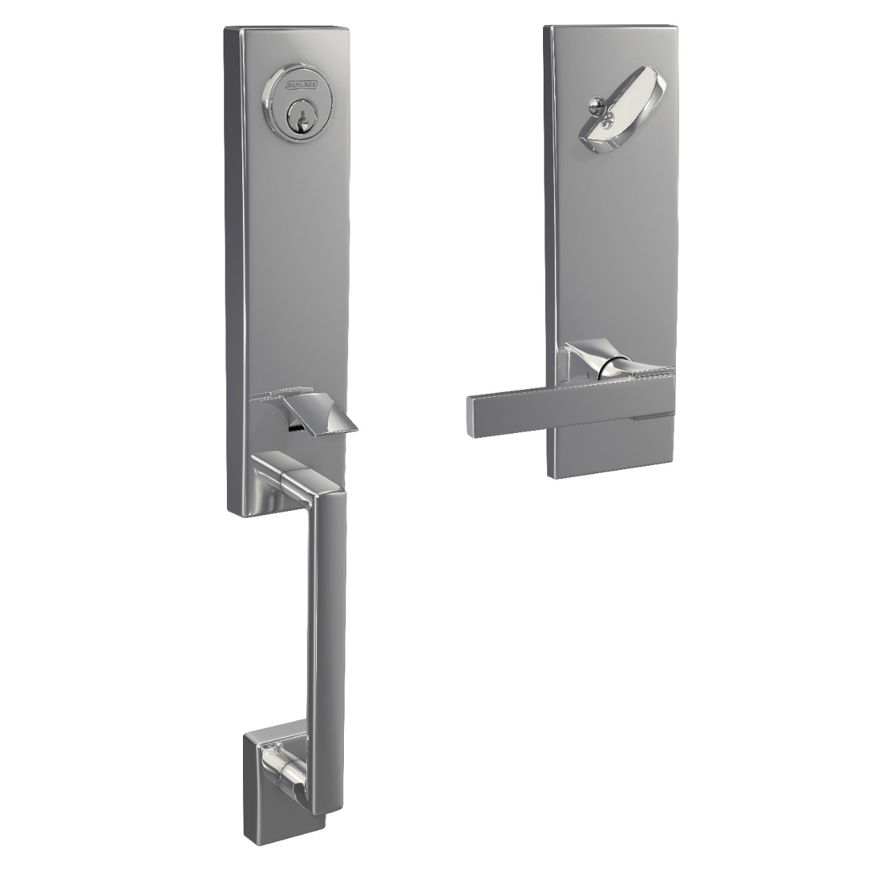 Custom 3/4 Trim Single Cylinder Handleset and Northbrook Lever with Century Trim