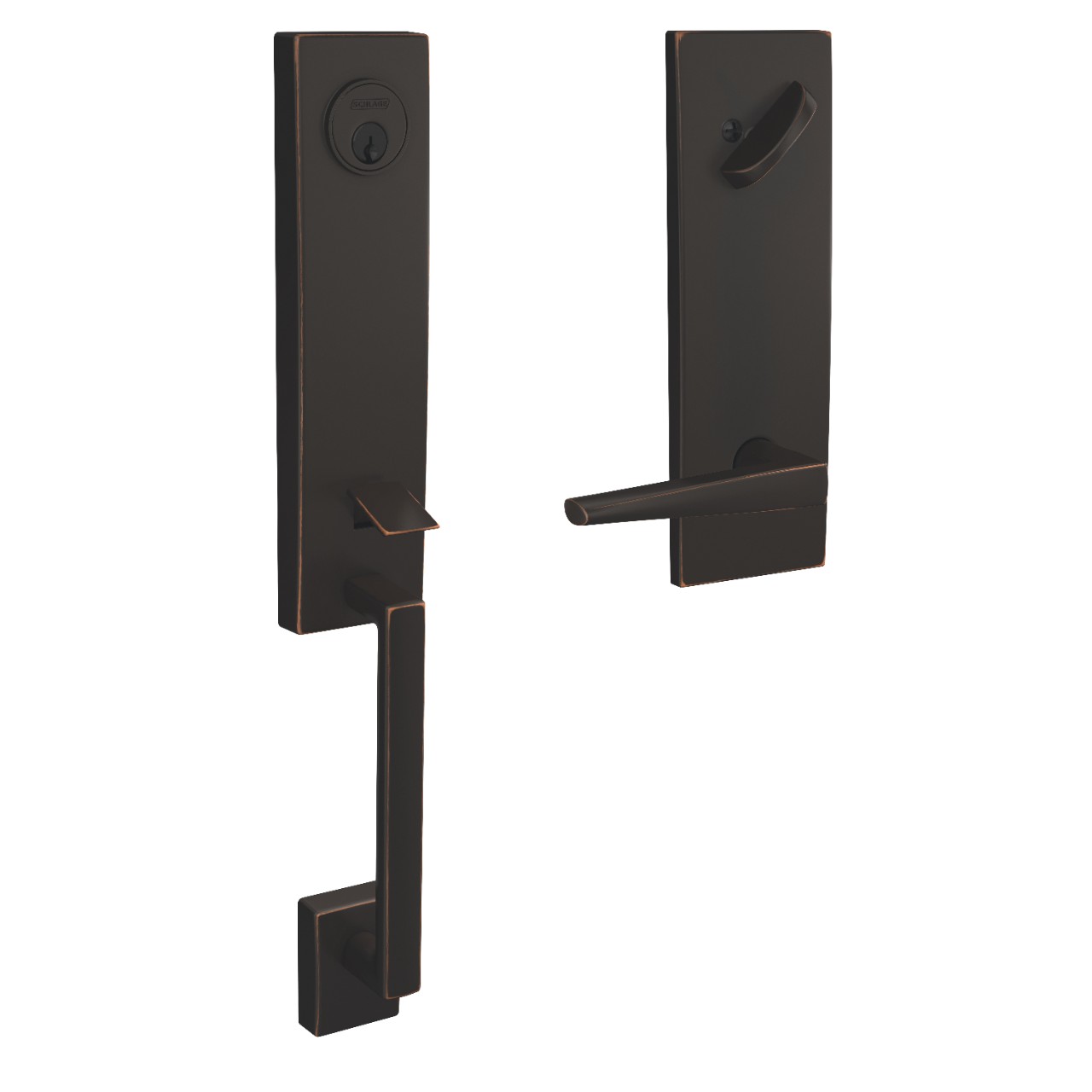 Custom 3/4 Trim Single Cylinder Handleset and Eller Lever with Century Trim