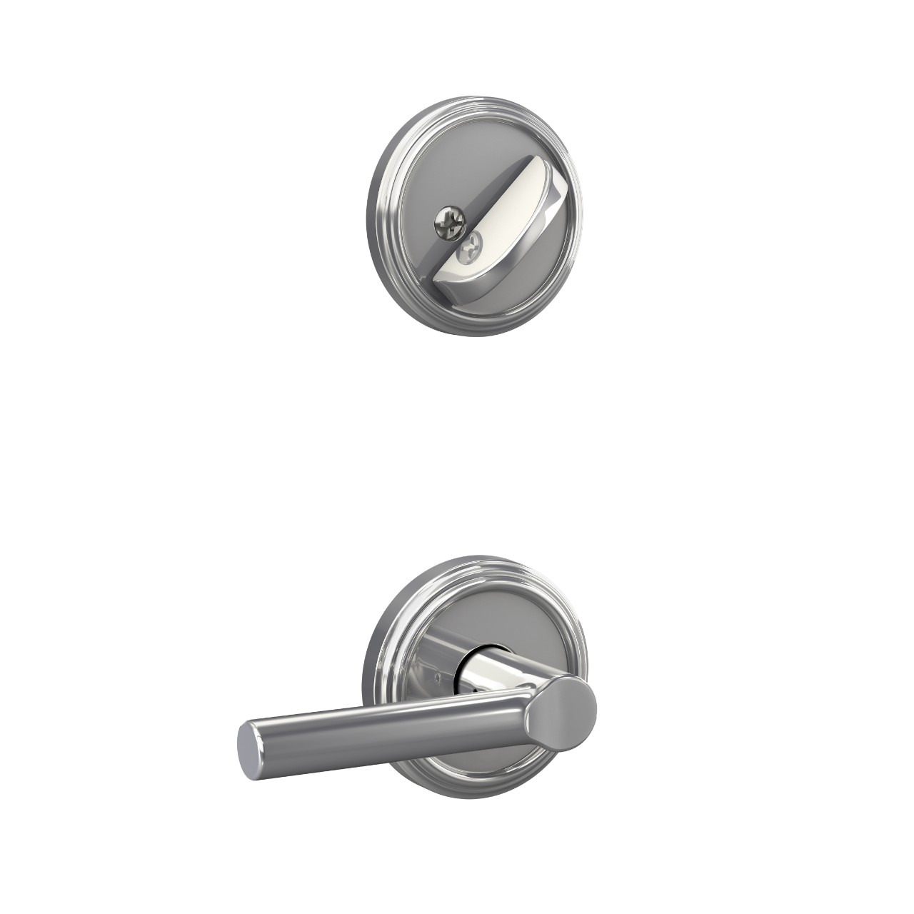 Single Cylinder Handleset Interior with Broadway Lever
