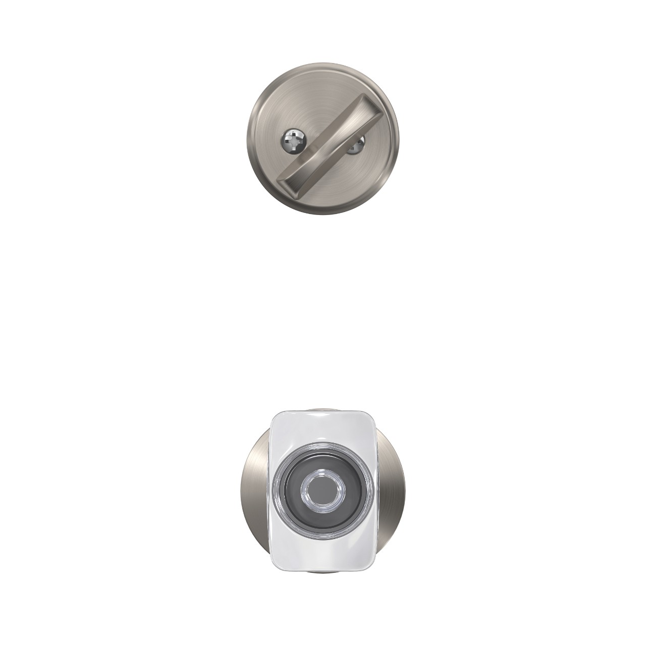 Single Cylinder Handleset Interior with Caine Glass Knob