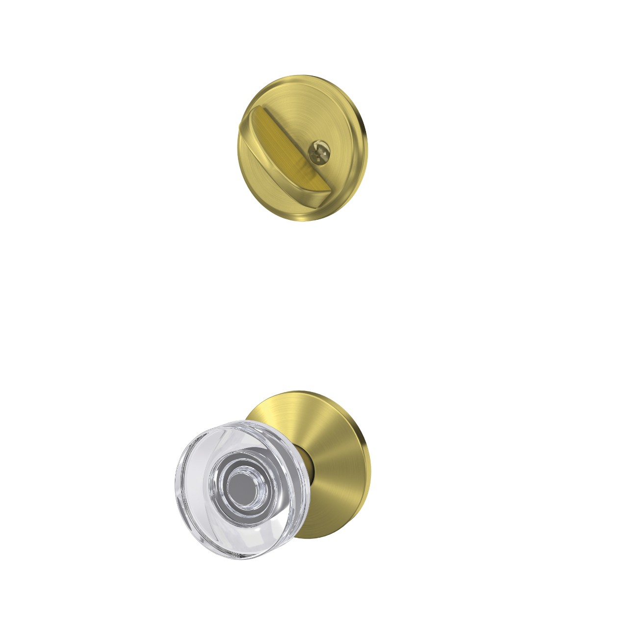 Single Cylinder Handleset Interior with Dawes Glass Knob