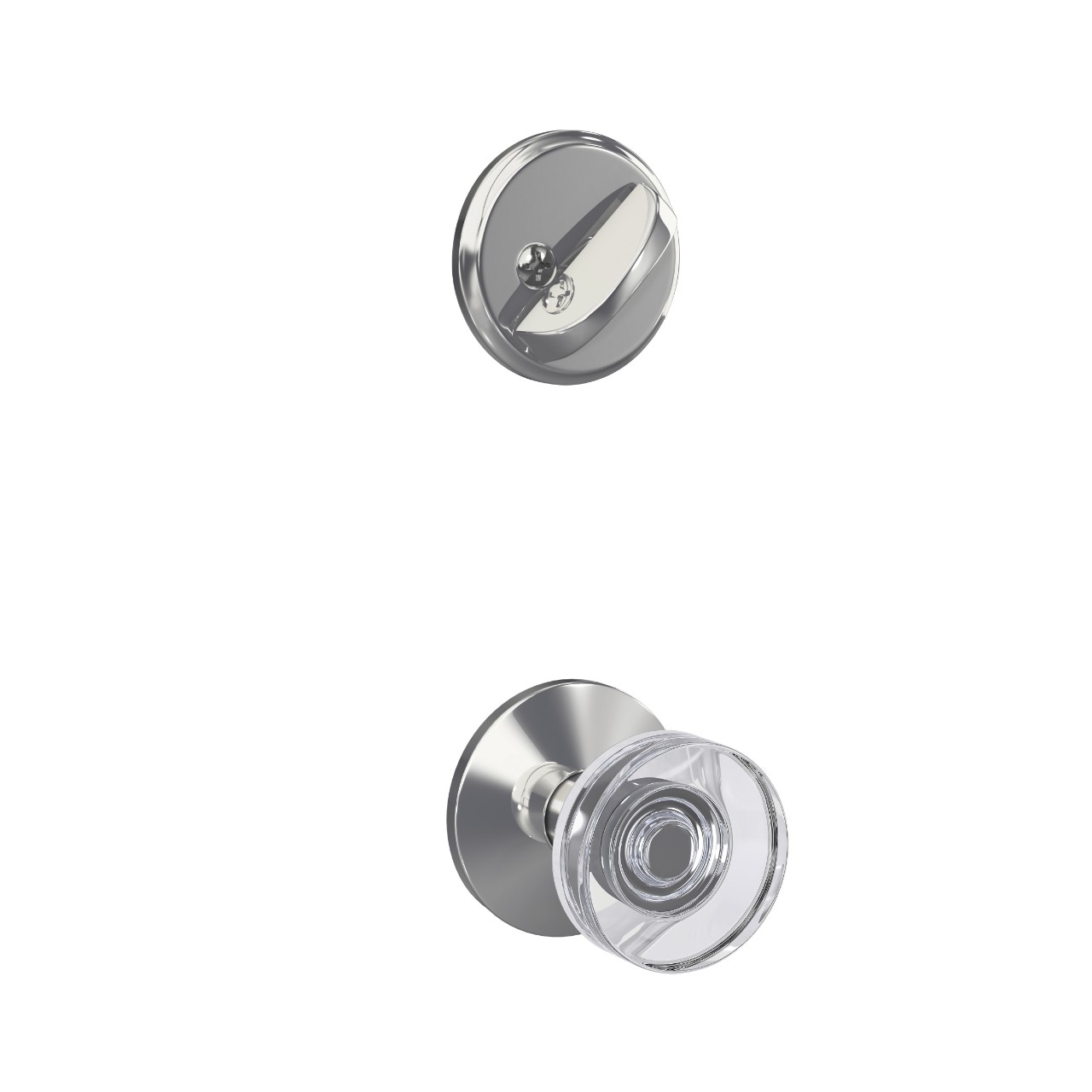 Single Cylinder Handleset Interior with Dawes Glass Knob