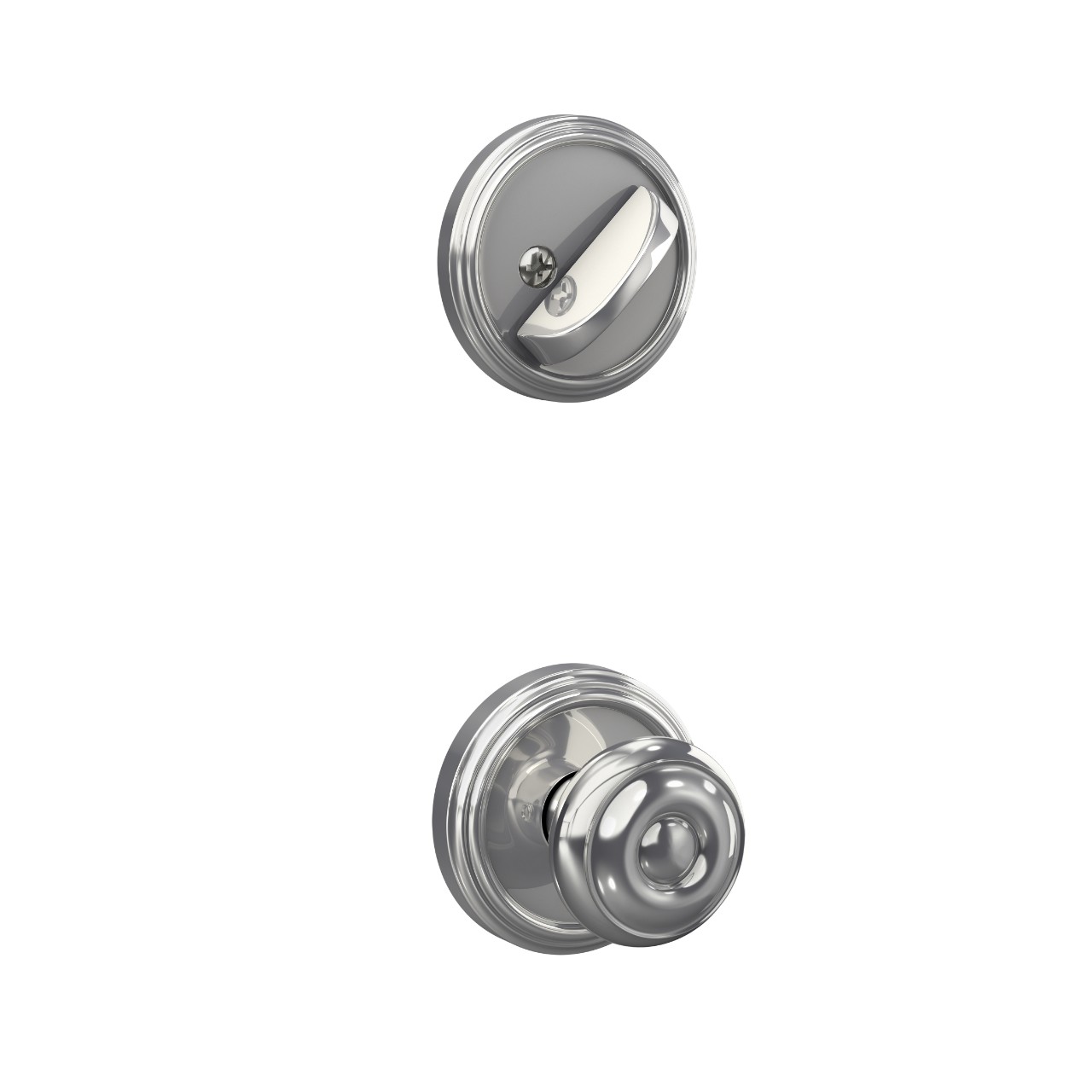 Single Cylinder Handleset Interior with Georgian Knob