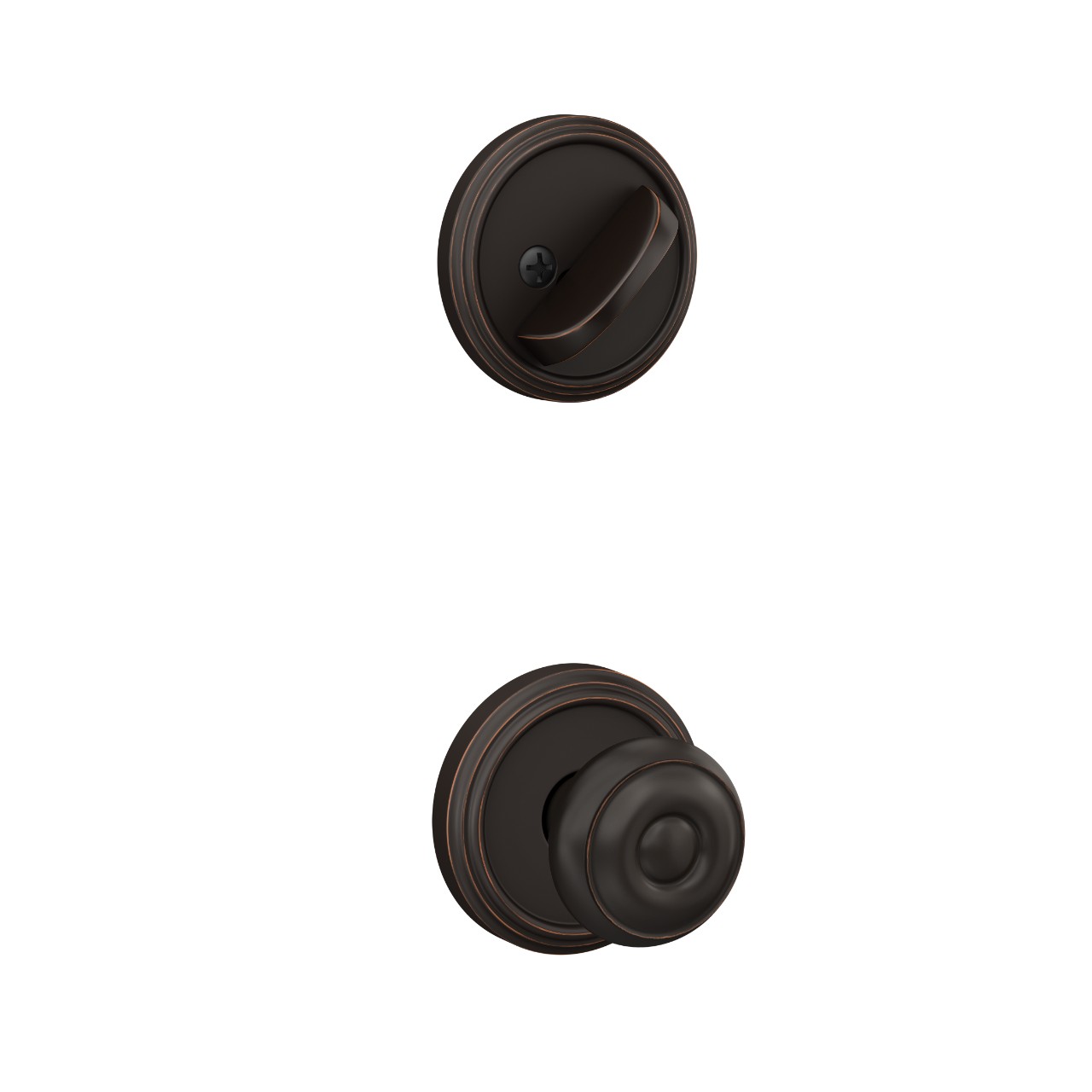 Single Cylinder Handleset Interior with Georgian Knob