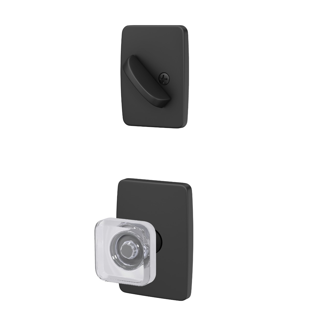 Single Cylinder Handleset Interior with Kyle Glass Knob