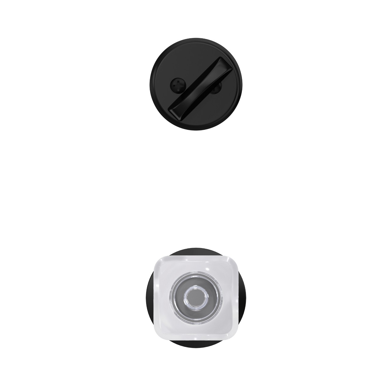Single Cylinder Handleset Interior with Kyle Glass Knob