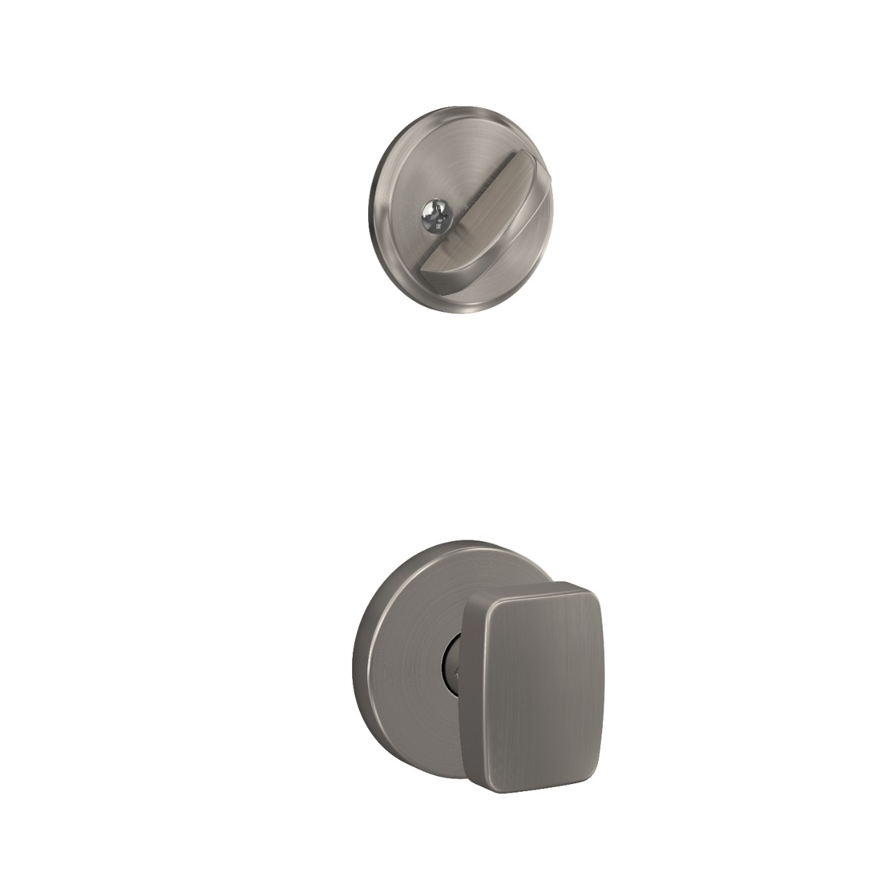 Single Cylinder Handleset Interior with Nixon Knob