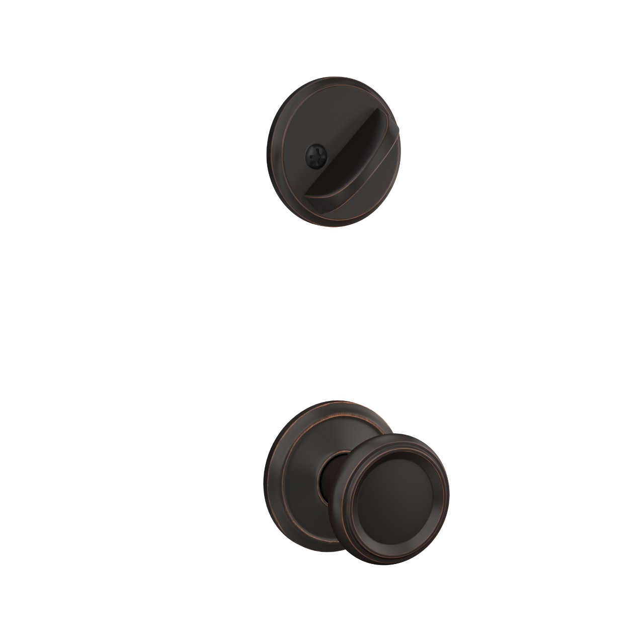 Single Cylinder Handleset Interior with Offerman Knob