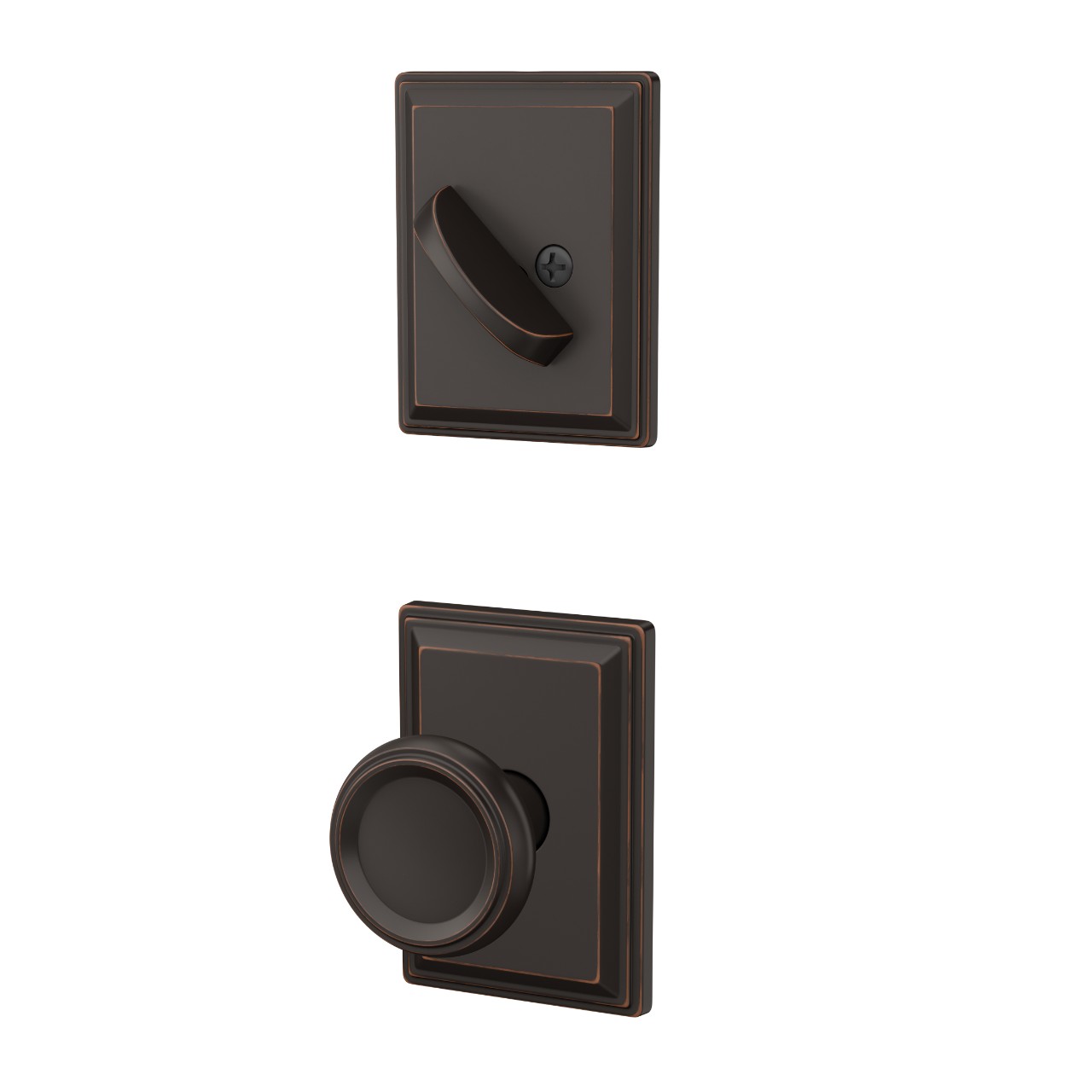 Single Cylinder Handleset Interior with Offerman Knob