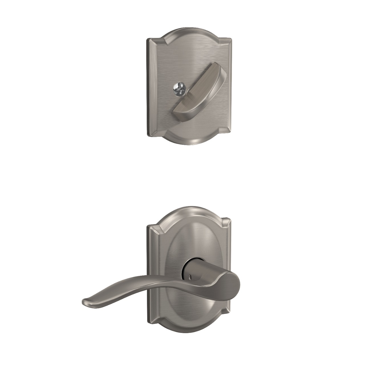 Single Cylinder Handleset Interior with Pennant Lever