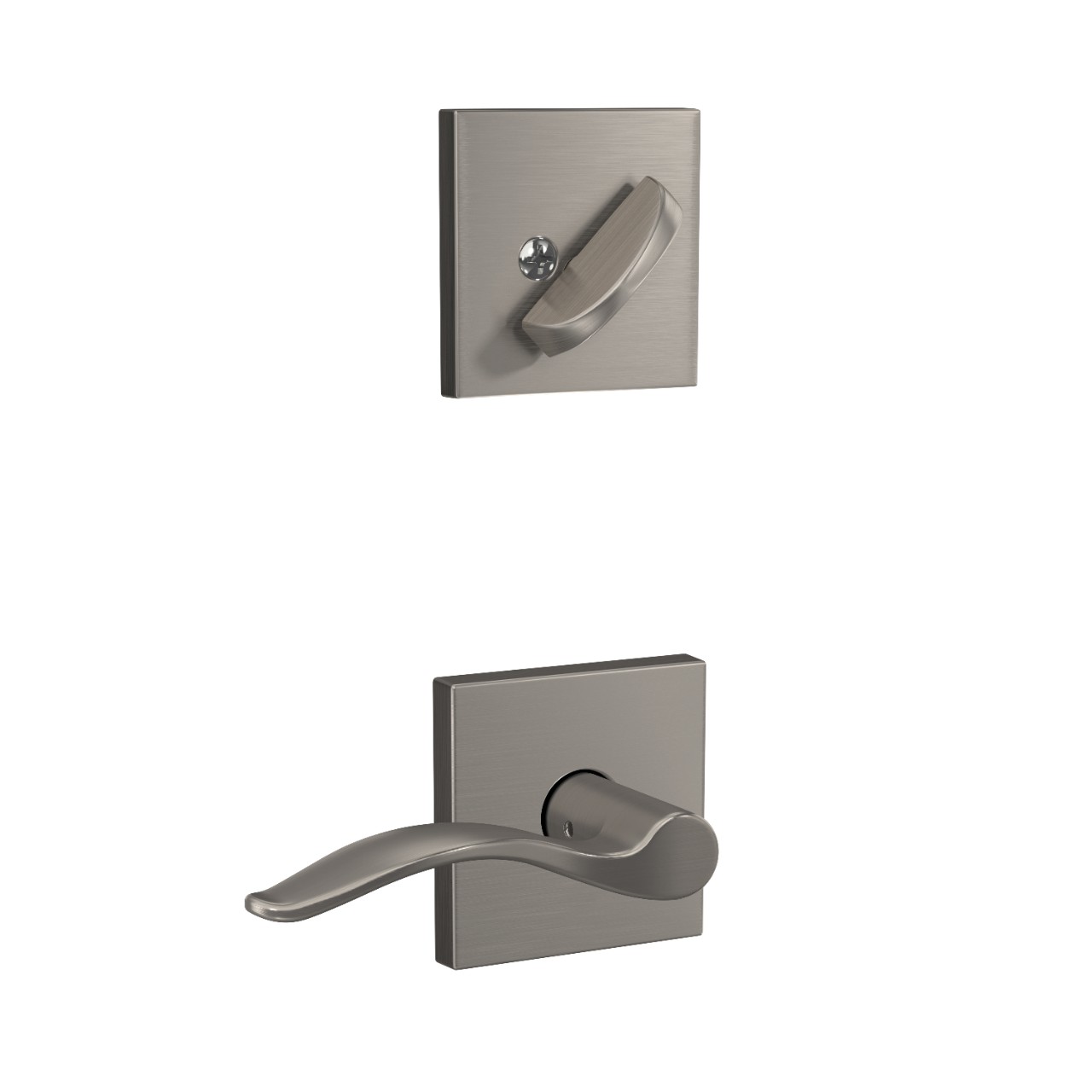 Single Cylinder Handleset Interior with Pennant Lever
