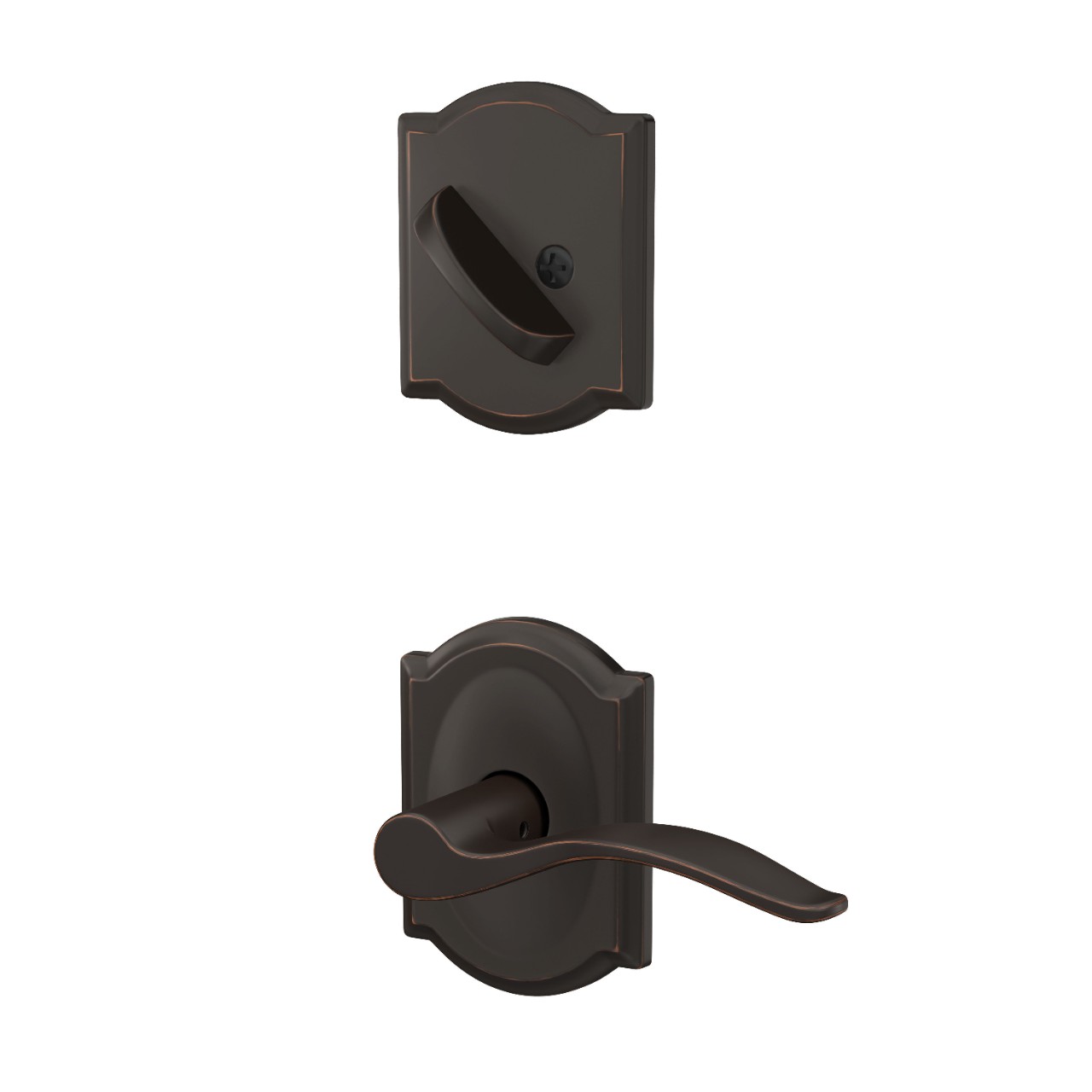 Single Cylinder Handleset Interior with Pennant Lever
