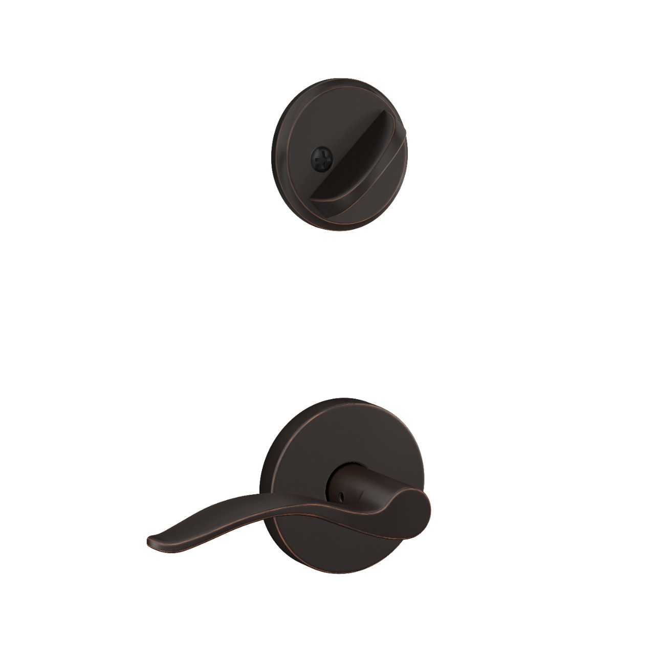 Single Cylinder Handleset Interior with Pennant Lever