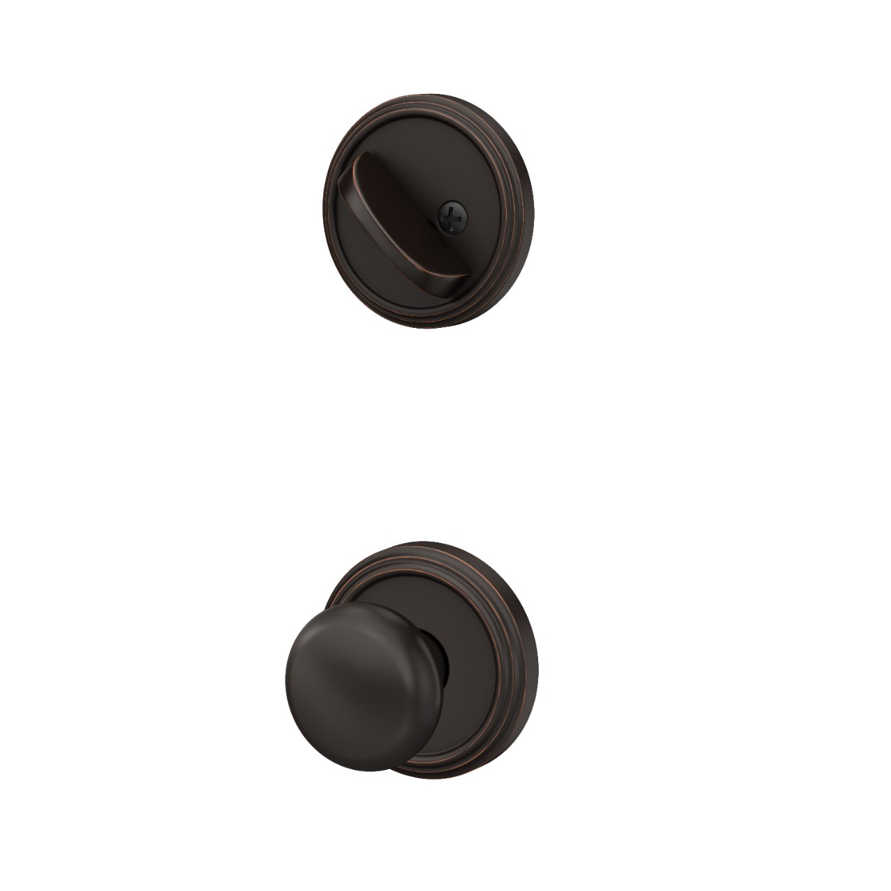 Single Cylinder Handleset Interior with Plymouth Knob