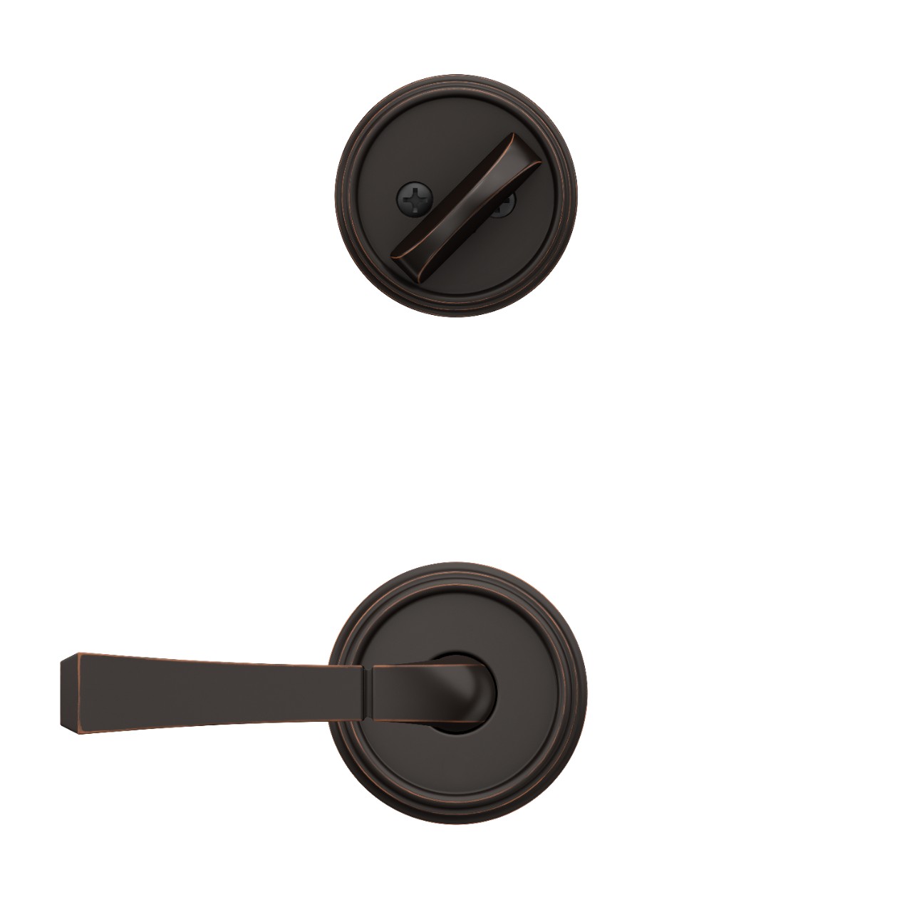 Single Cylinder Handleset Interior with Rivington Lever