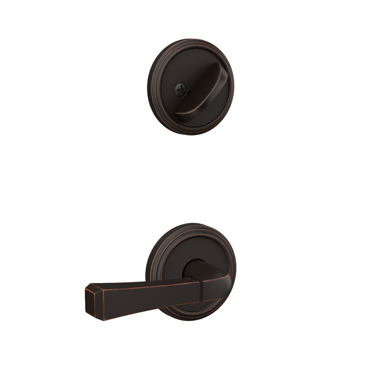 Single Cylinder Handleset Interior with Rivington Lever