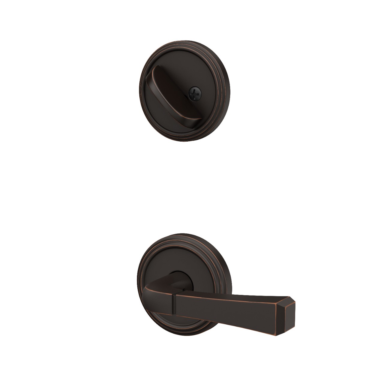 Single Cylinder Handleset Interior with Rivington Lever