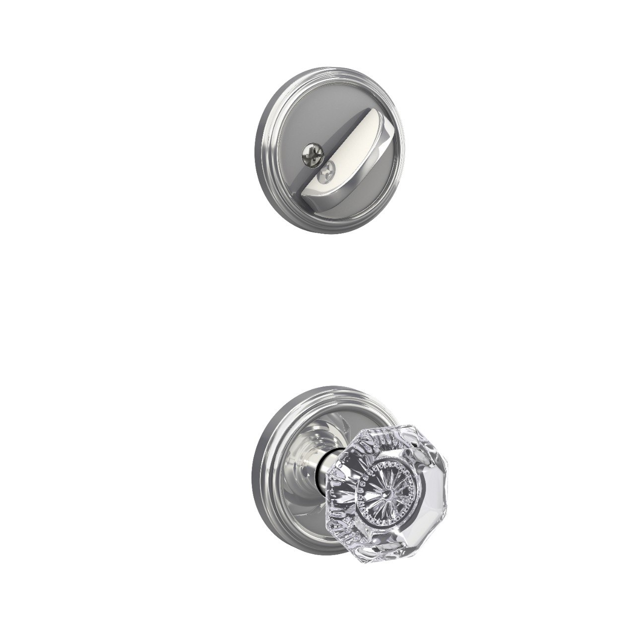 Inactive Handleset Interior with Alexandria Glass Knob