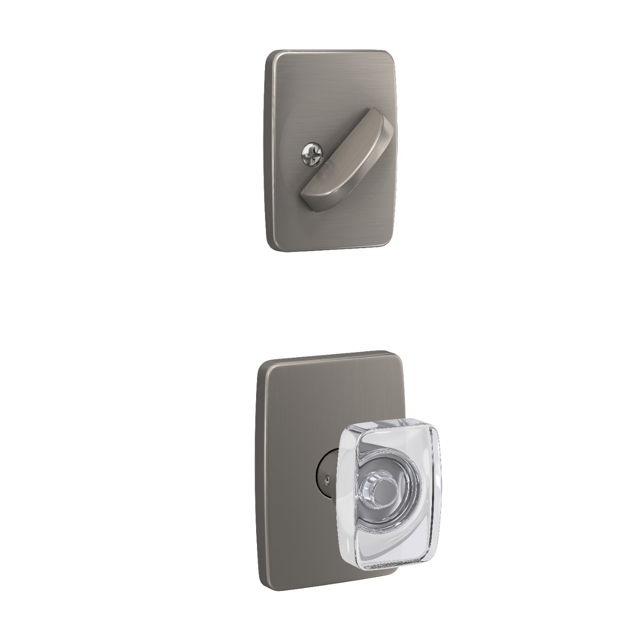 Inactive Handleset Interior with Caine Glass Knob