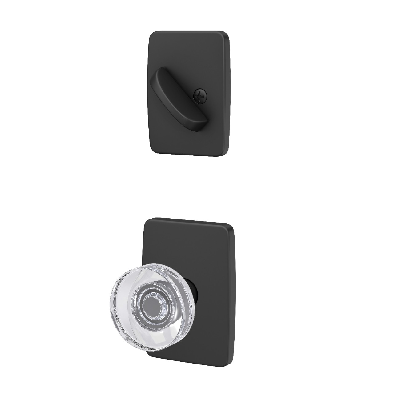 Inactive Handleset Interior with Dawes Glass Knob