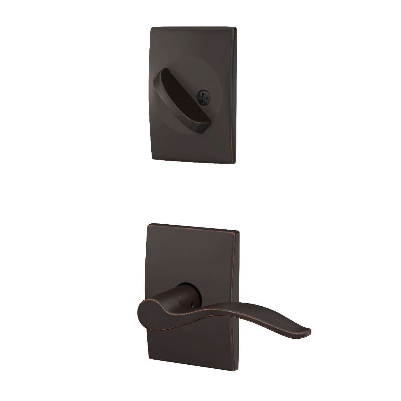 Inactive Handleset Interior with Pennant Lever