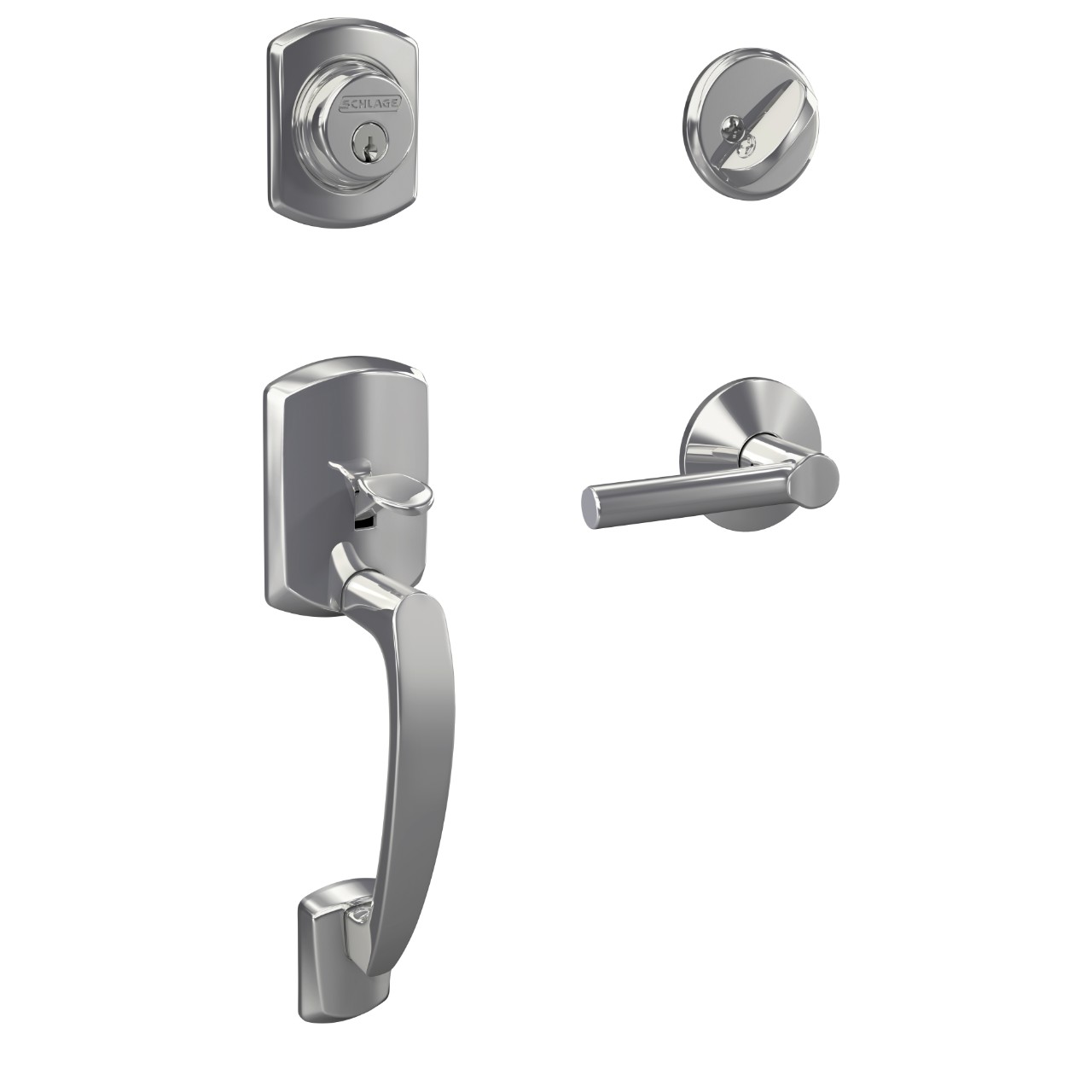 Custom Single Cylinder Handleset and Broadway Lever with Kinsler Trim