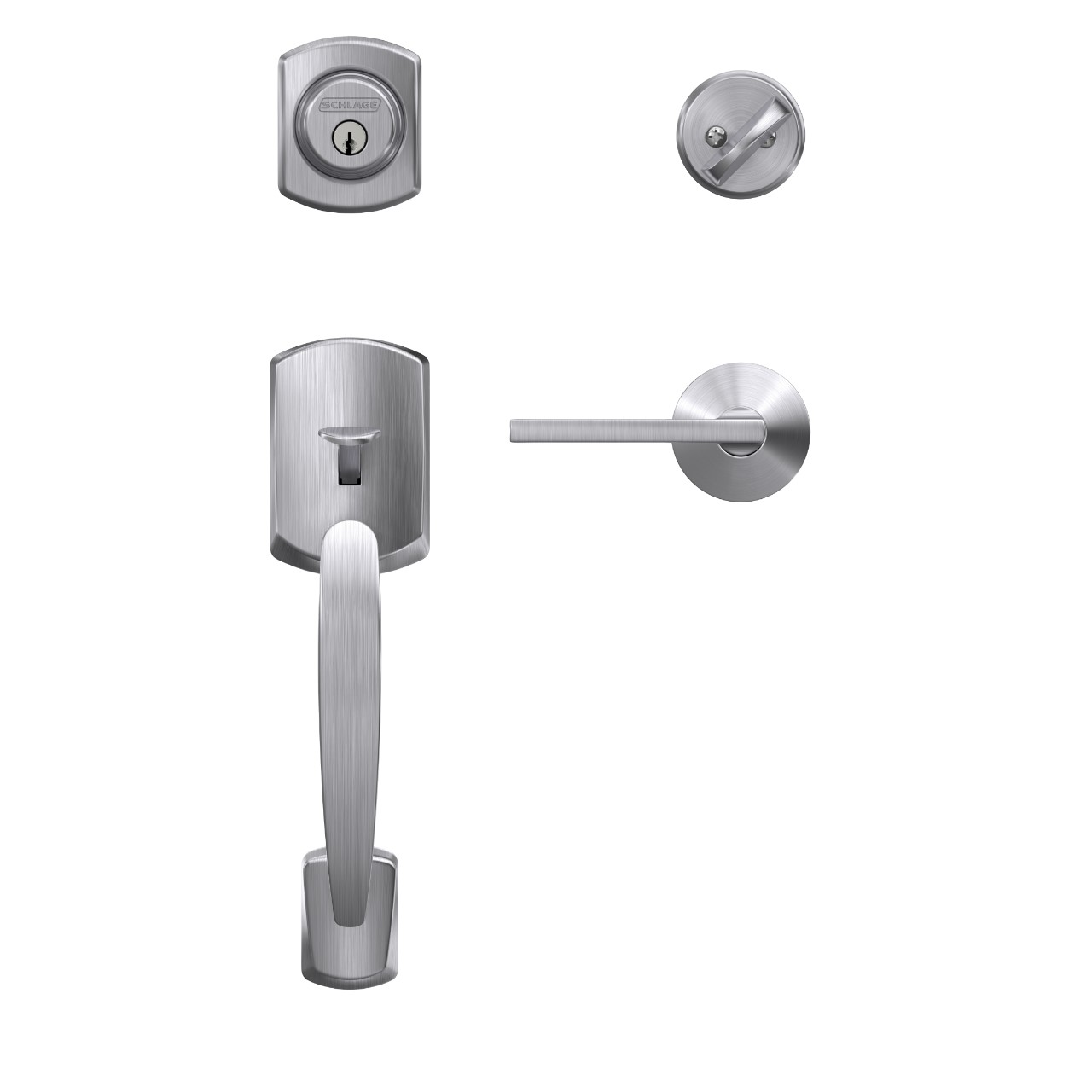 Custom Single Cylinder Handleset and Latitude Lever with Kinsler Trim