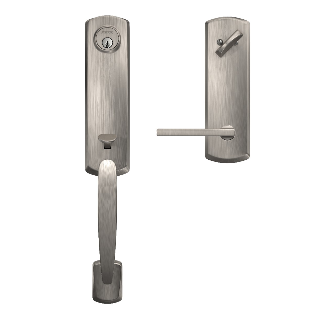 Custom 3/4 Trim Single Cylinder Handleset and Latitude Lever with Greenwich Trim
