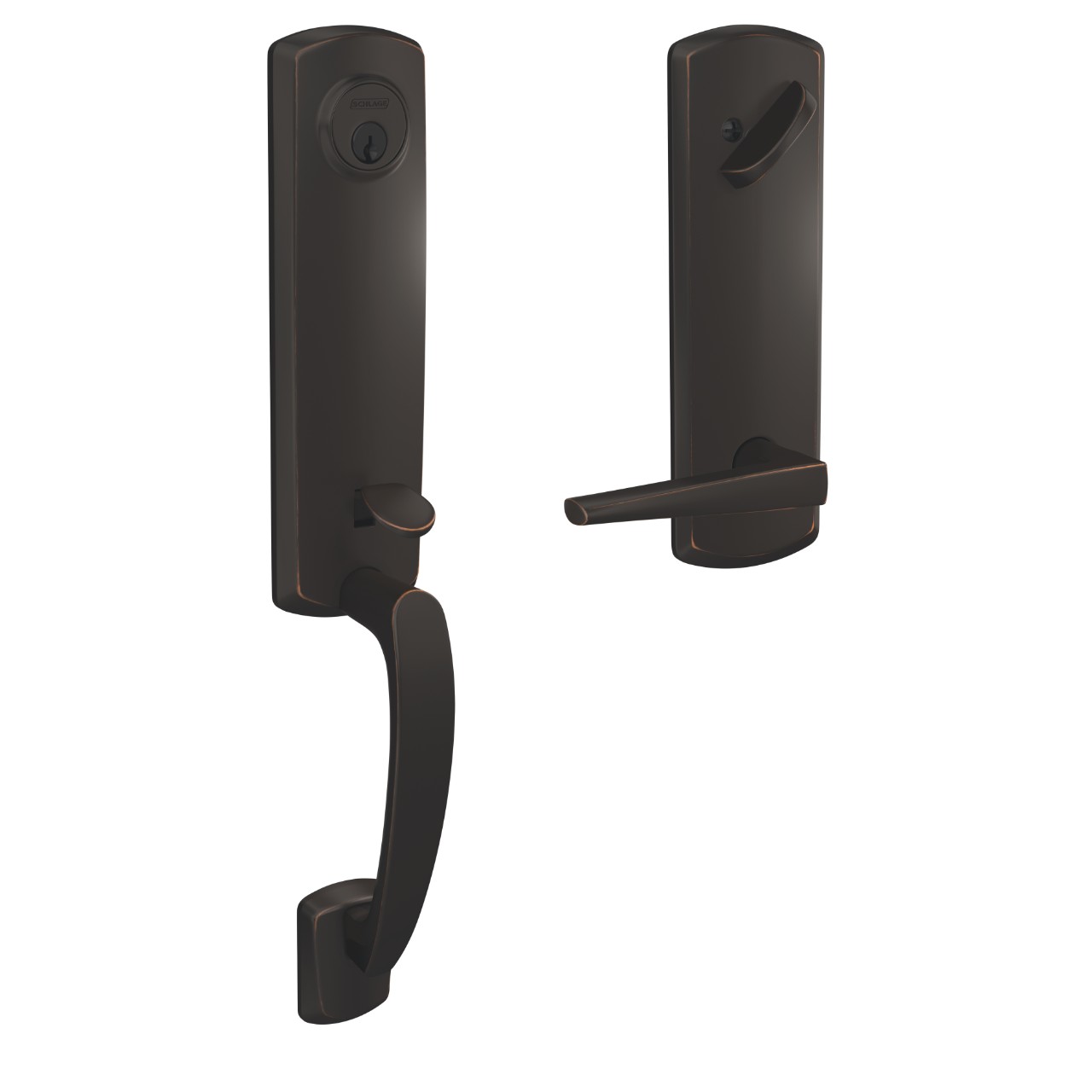 Custom 3/4 Trim Single Cylinder Handleset and Eller Lever with Greenwich Trim