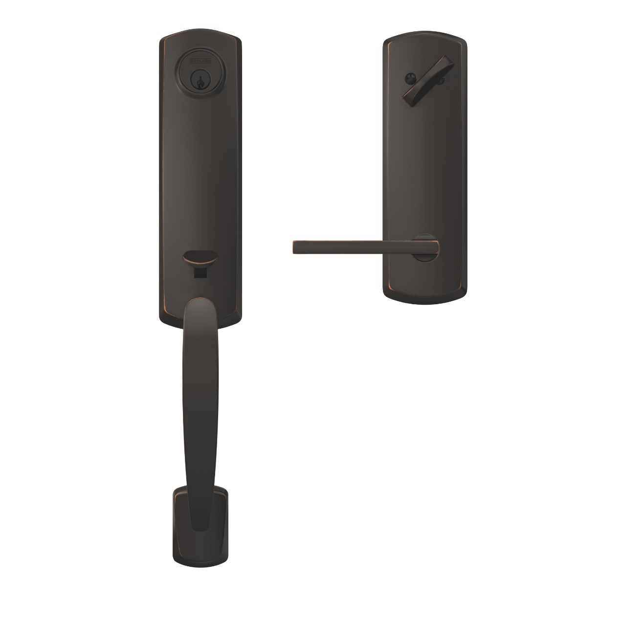 Custom 3/4 Trim Single Cylinder Handleset and Latitude Lever with Greenwich Trim