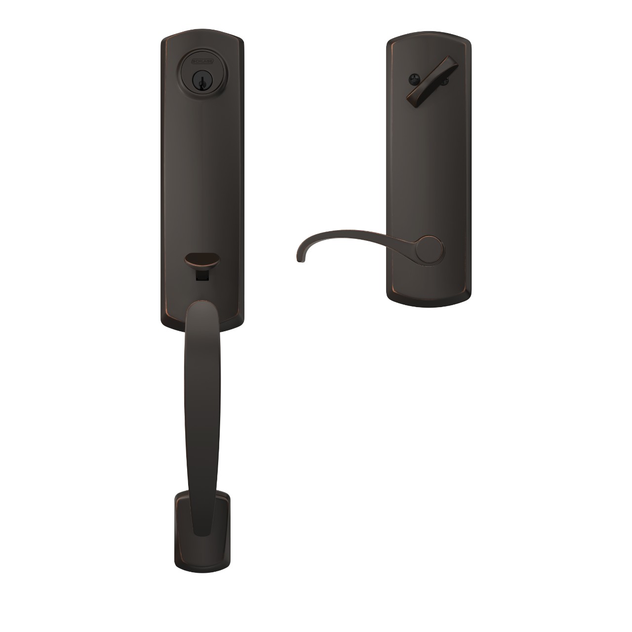 Custom 3/4 Trim Single Cylinder Handleset and Whitney Lever with Greenwich Trim
