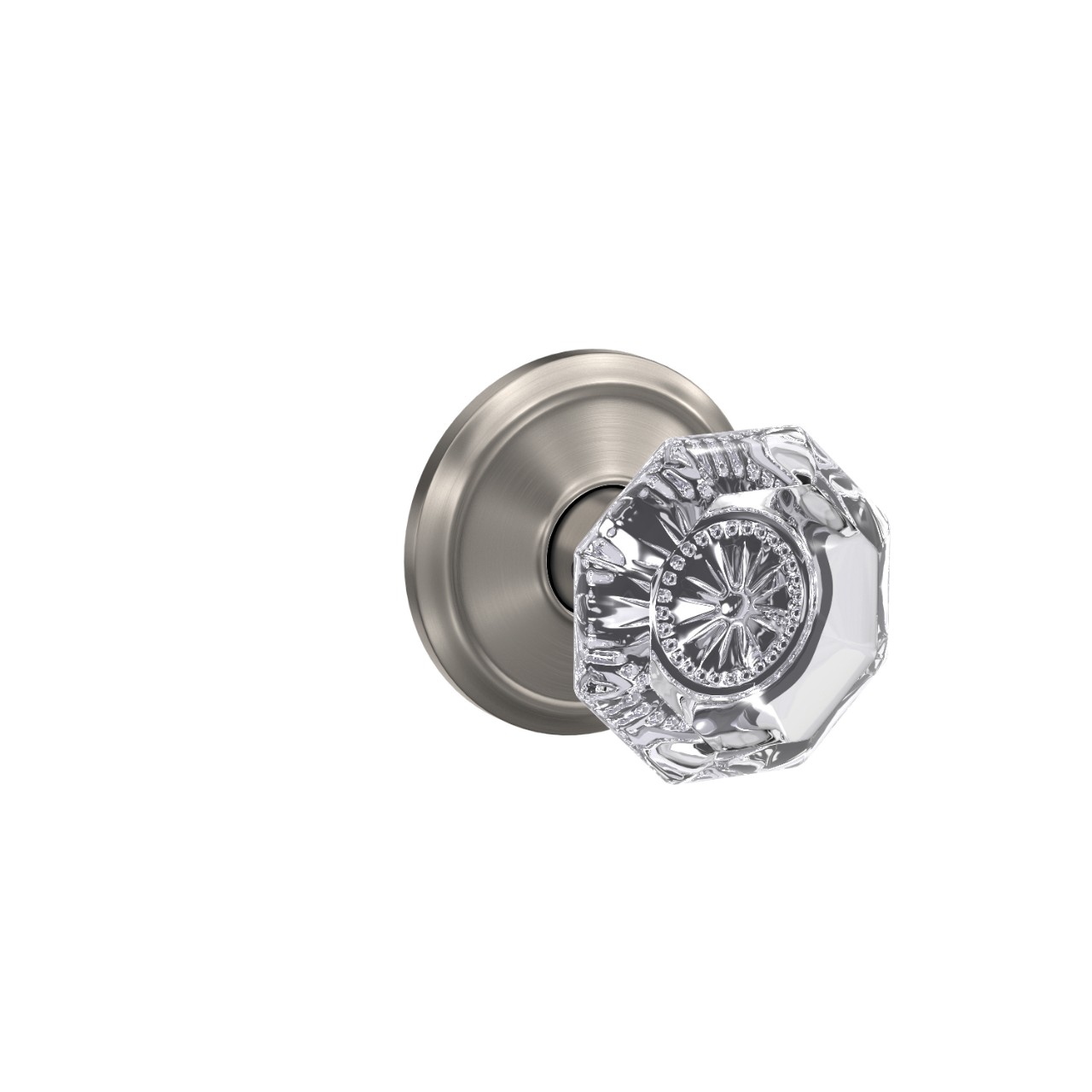 Custom Alexandria Glass Knob Combined Interior Hall-Closet and Bed-Bath Lock